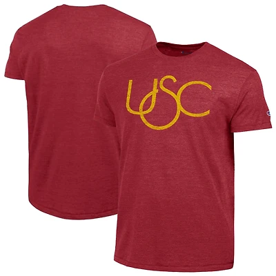 T-shirt vintage Triumph Tri-Blend Champion Cardinal USC Trojans pour homme