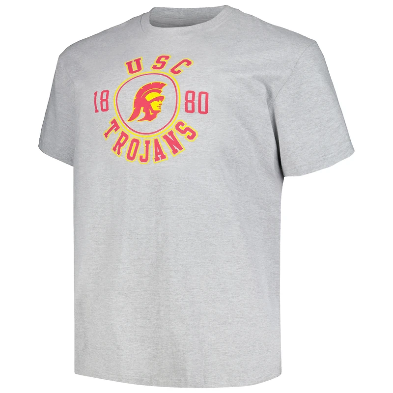 T-shirt Champion Heather Grey USC Trojans Big & Tall Circle Logo pour hommes