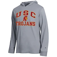 T-shirt à capuche manches longues Champion pour homme, gris chiné, USC Trojans High Motor All-Star