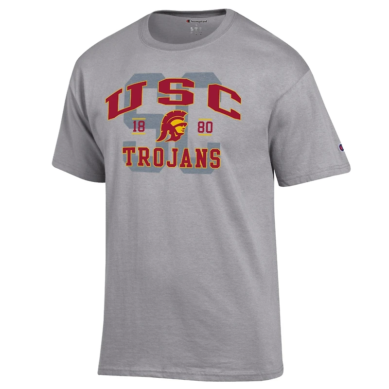 Men's Champion Heather Gray USC Trojans Varsity T-Shirt