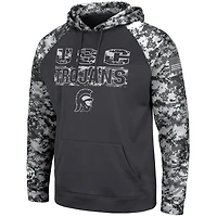 Hommes Colosseum Charcoal USC Trojans OHT Military Appreciation Digital Camo Pull à capuche