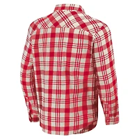 Men's Darius Rucker Collection by Fanatics Cardinal/Natural USC Trojans Plaid Flannel Long Sleeve Button-Up Shirt