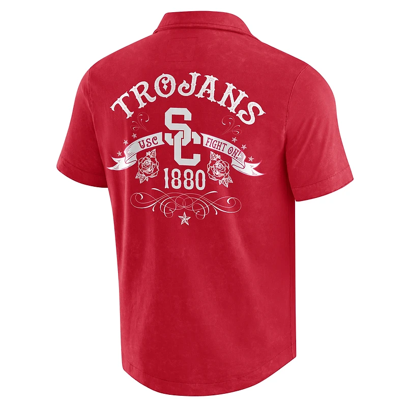 Men's Darius Rucker Collection by Fanatics  Cardinal USC Trojans Team Color Button-Up Shirt
