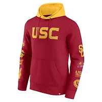 Men's Fanatics  Cardinal/Gold USC Trojans Color Block Badge Fleece Pullover Hoodie