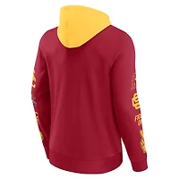 Men's Fanatics  Cardinal/Gold USC Trojans Color Block Badge Fleece Pullover Hoodie