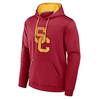 Sweat à capuche enfiler pois délavé pour homme Fanatics Cardinal USC Trojans Defender