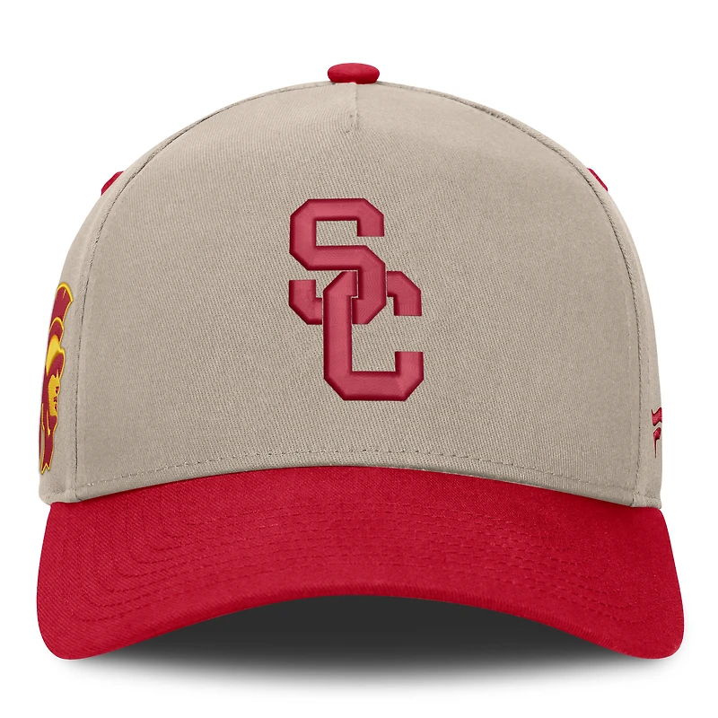 Men's Fanatics  Stone/Cardinal USC Trojans Veteran Two-Tone Adjustable Hat