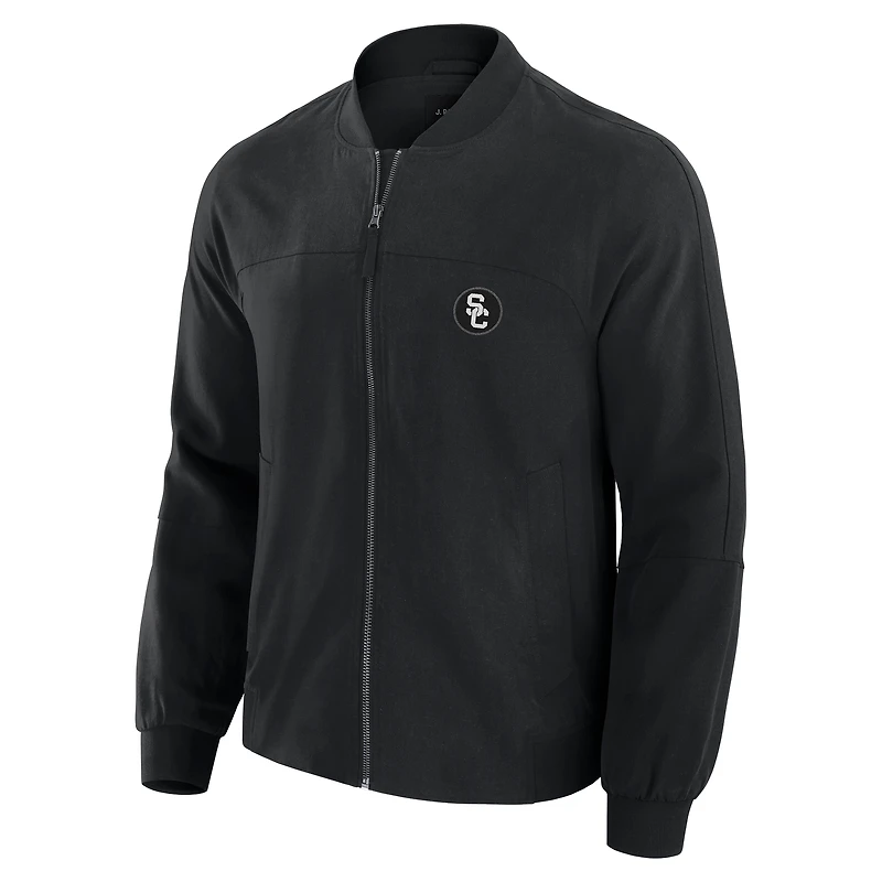 Veste légère Cover-4 noire USC Trojans pour homme, entièrement zippée, en mélange tri-couche J. Palmer