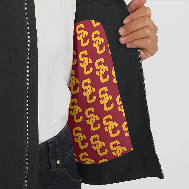 Veste légère Cover-4 noire USC Trojans pour homme, entièrement zippée, en mélange tri-couche J. Palmer