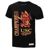 T-shirt noir délavé USC Trojans Retro Brush pour homme Mitchell & Ness