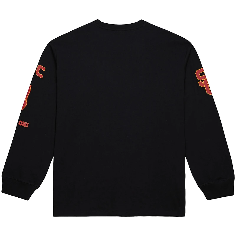 T-shirt à manches longues noir Mitchell & Ness pour homme, camp d'entraînement des USC Trojans