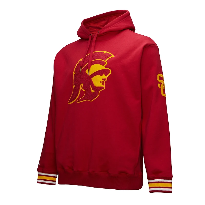 Sweat à capuche en polaire point de chaîne Mitchell & Ness Cardinal USC Trojans pour homme