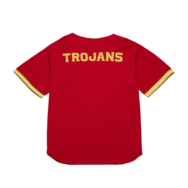 Men's Mitchell & Ness Cardinal USC Trojans Game Time Mesh Button Front Top