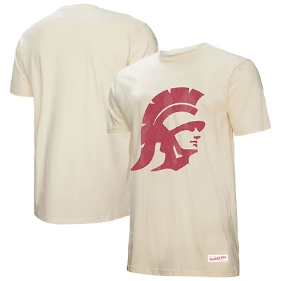 T-shirt vintage Mitchell & Ness pour homme, couleur crème, USC Trojans
