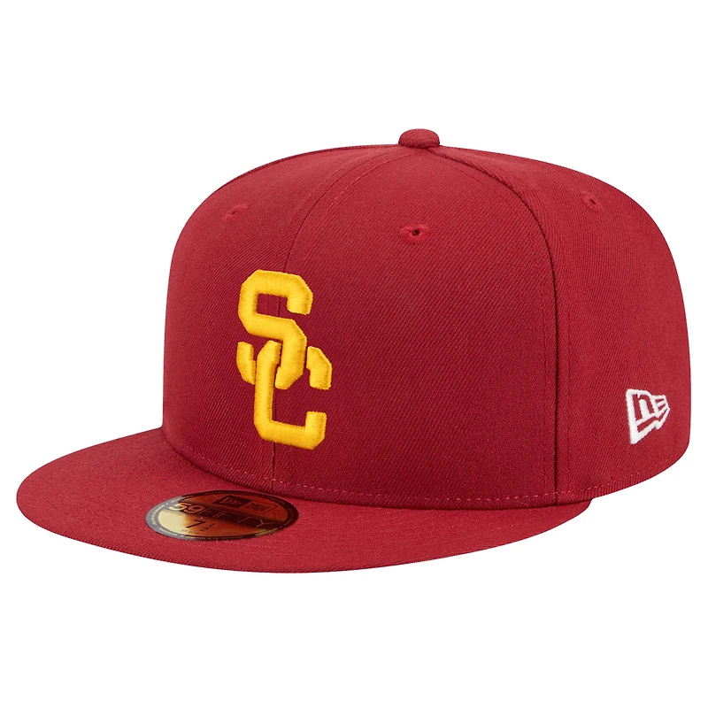 Casquette ajustée Evergreen 59FIFTY pour homme New Era Crimson USC Trojans