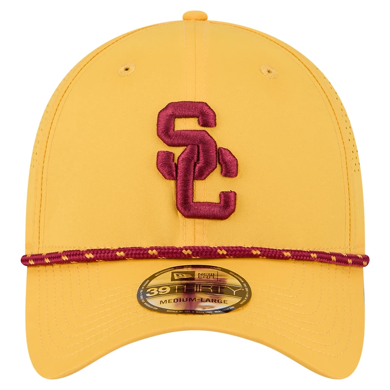 Casquette New Era Gold USC Trojans Rope 39THIRTY Flex pour homme