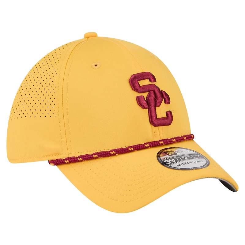 Casquette New Era Gold USC Trojans Rope 39THIRTY Flex pour homme