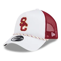 Casquette de camionneur réglable en mousse A-Frame 9FORTY New Era pour hommes, blanc/Cardinal USC Trojans Court Sport