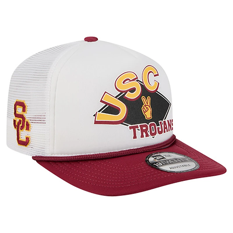 Casquette de golf ajustable USC Trojans Diamond 19TWENTY pour homme New Era blanche