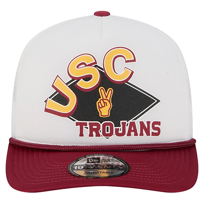 Men's New Era  White USC Trojans Diamond 19TWENTY Golfer Adjustable Hat