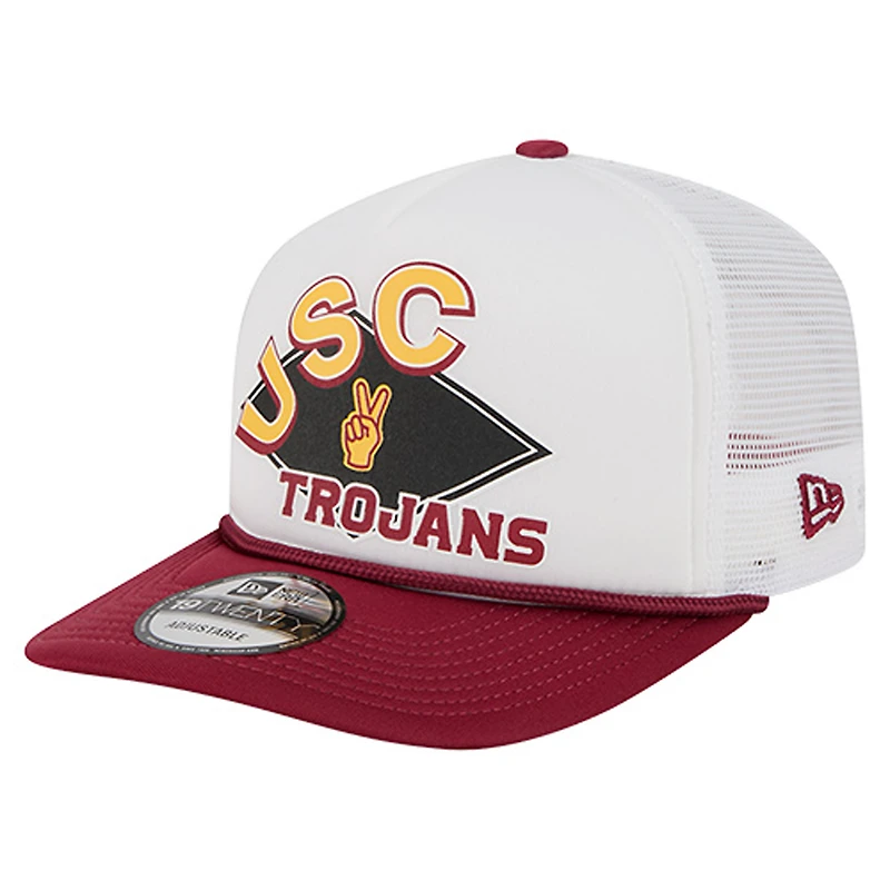 Men's New Era  White USC Trojans Diamond 19TWENTY Golfer Adjustable Hat