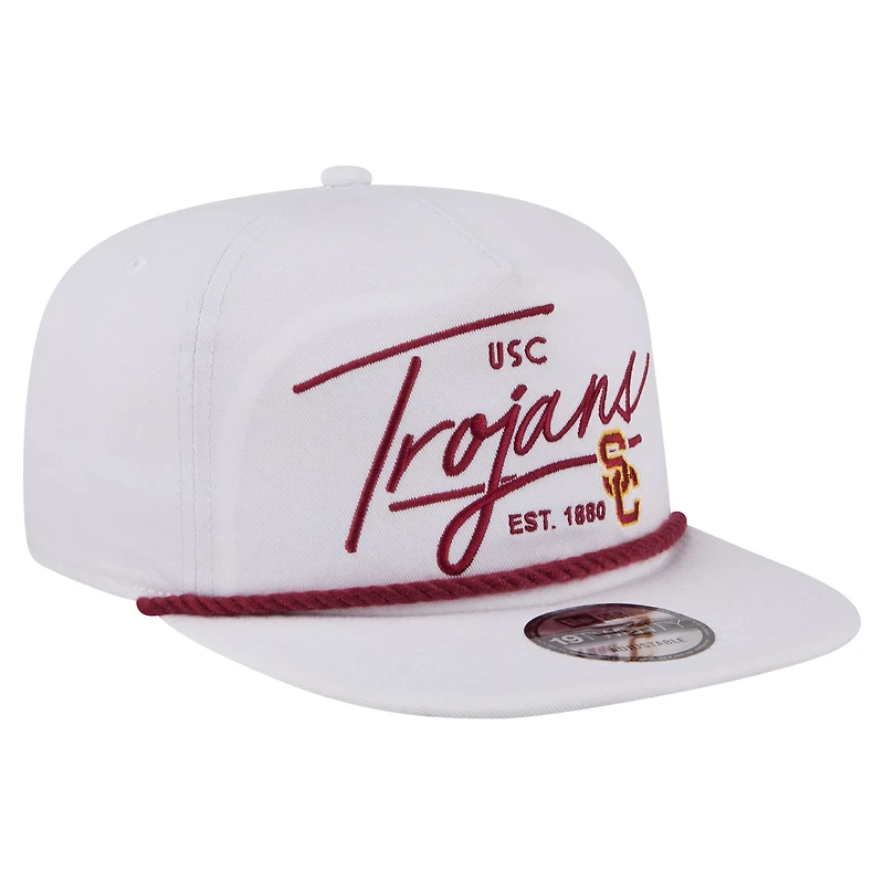 Casquette ajustable New Era blanche USC Trojans Team Rope 19TWENTY pour homme