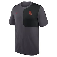 Men's Nike Anthracite USC Trojans 2025 Sideline UV Dri-FIT Coach Shirt