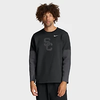 T-shirt Nike noir à manches longues USC Trojans 2025 Sideline Coach Therma-FIT pour homme