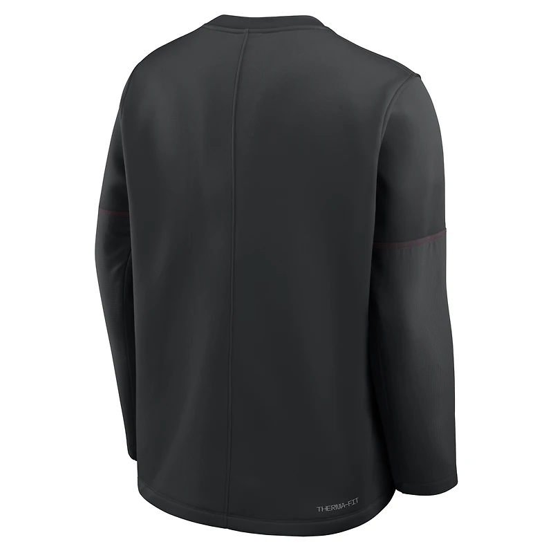 Men's Nike Black USC Trojans 2026 Sideline Coaches Therma-FIT Long Sleeve Top