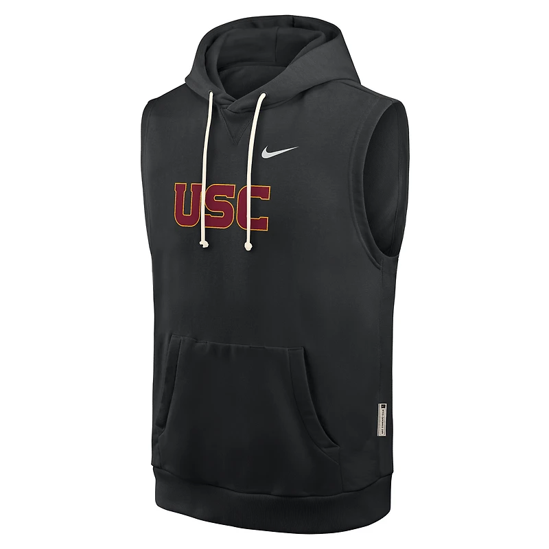 Men's Nike  Black USC Trojans 2026 Sideline Sleeveless Dri-FIT Hoodie