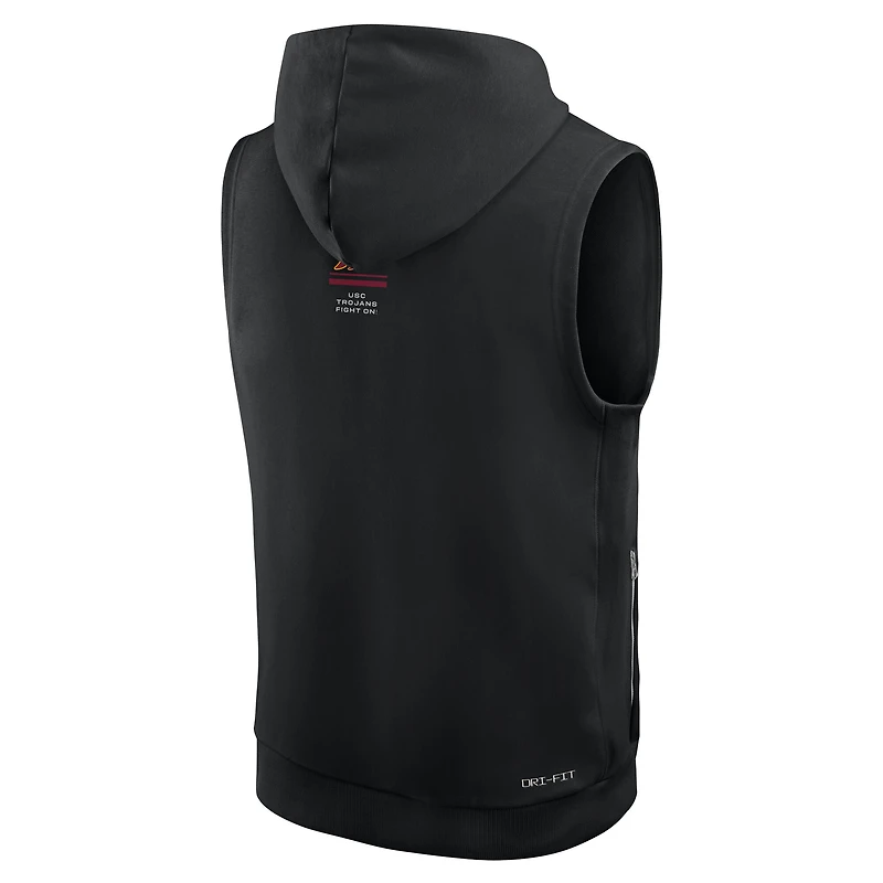 Men's Nike  Black USC Trojans 2026 Sideline Sleeveless Dri-FIT Hoodie