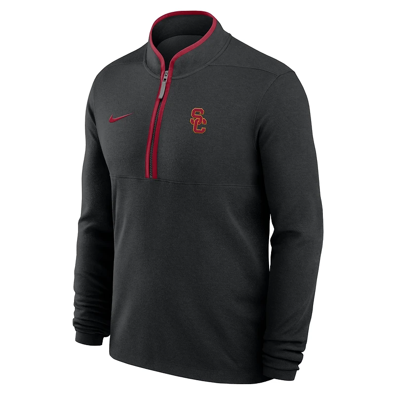 Pull-over Nike Cardinal USC Trojans Courtside Victory Dri-FIT à demi-zip pour homme
