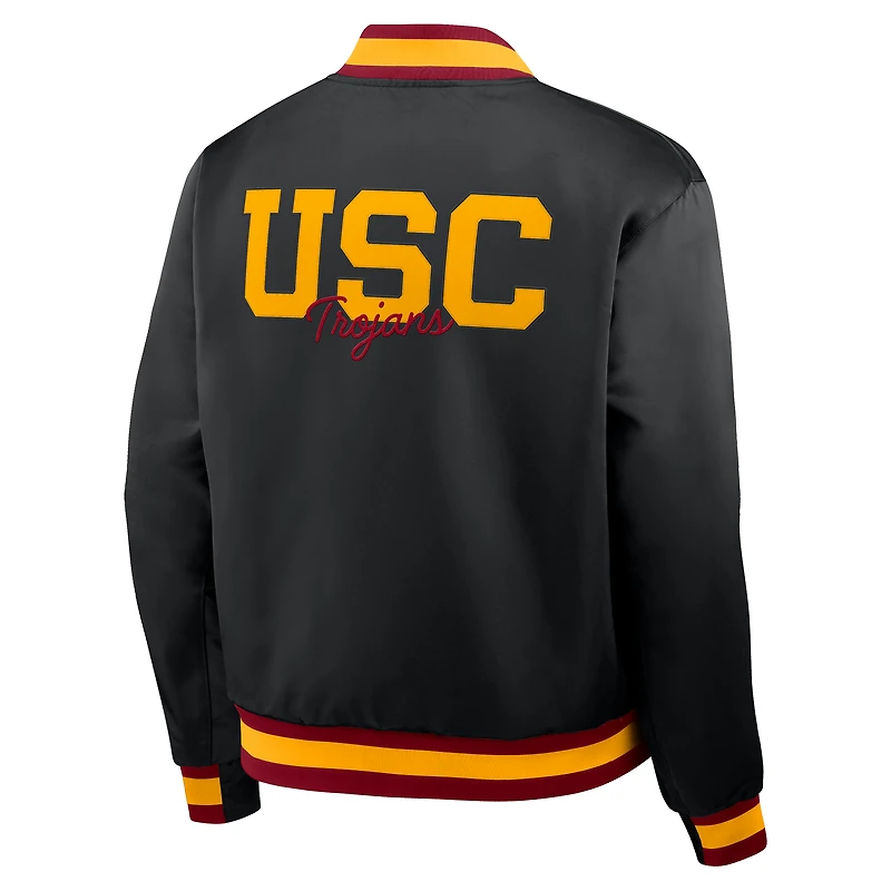 Men's Nike Black USC Trojans Legacy Full-Snap Bomber Jacket