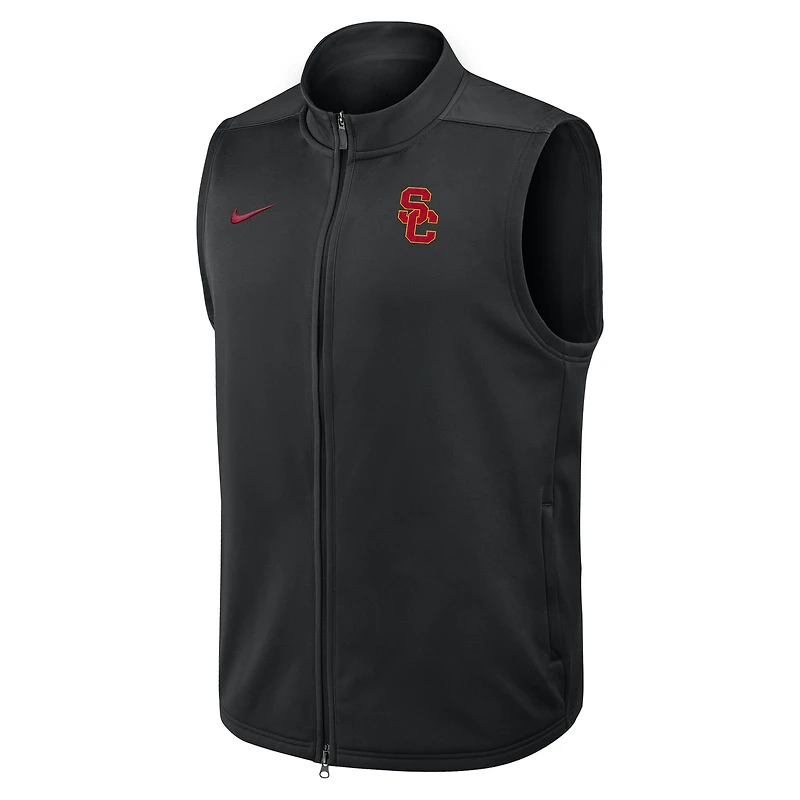 Men's Nike Black USC Trojans Primetime Victory Therma-FIT Full-Zip Vest