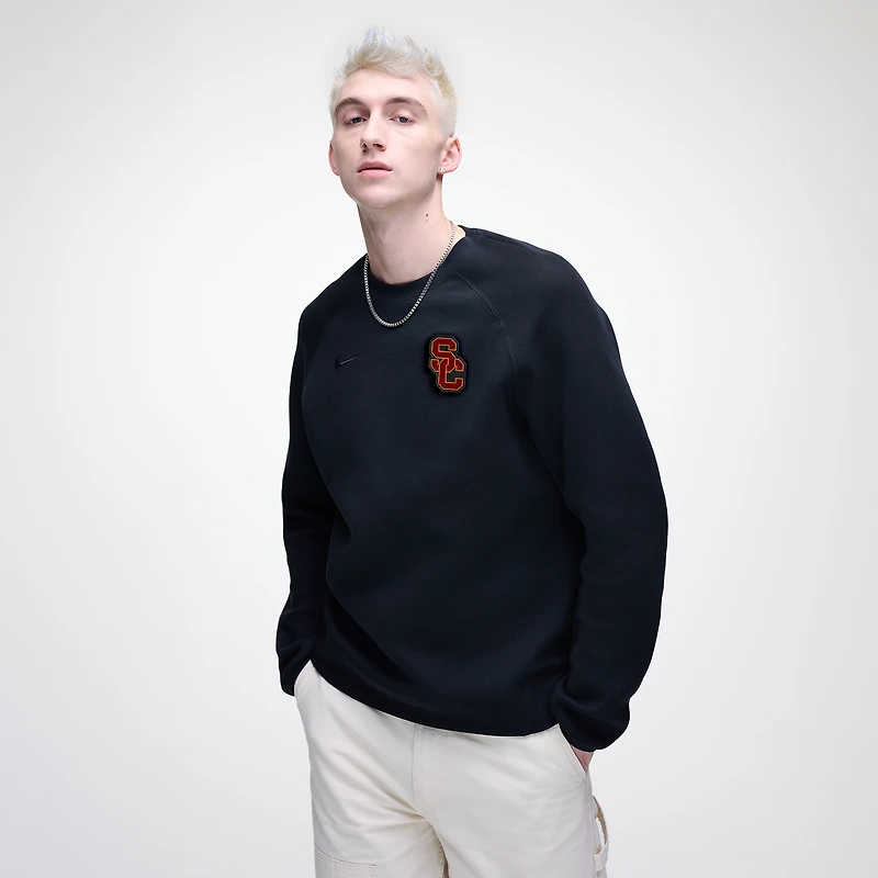 Men's Nike Black USC Trojans Tech Fleece Raglan Sweatshirt