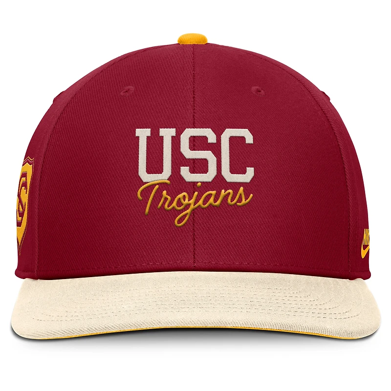 Men's Nike Cardinal/Cream USC Trojans Pro Legacy Script Snapback Hat