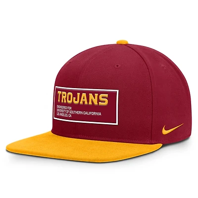 Men's Nike Cardinal/Gold USC Trojans 2025 On-Field Patch Pro Dri-FIT Snapback Hat