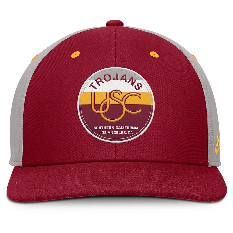 Casquette Nike Cardinal/Gris USC Trojans Prep Pro Performance Snapback pour homme