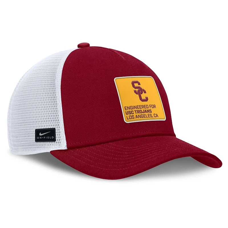 Men's Nike  Cardinal/White USC Trojans 2025 On-Field Rise Engineered Trucker Adjustable Hat