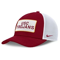 Casquette ajustable Nike Cardinal/Blanc USC Trojans 2025 On-Field Rise Patch Trucker pour homme