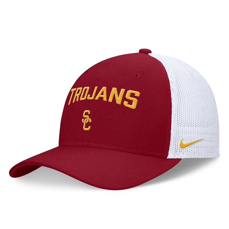 Men's Nike Cardinal/White USC Trojans Primetime Rise City Trucker Performance Adjustable Hat