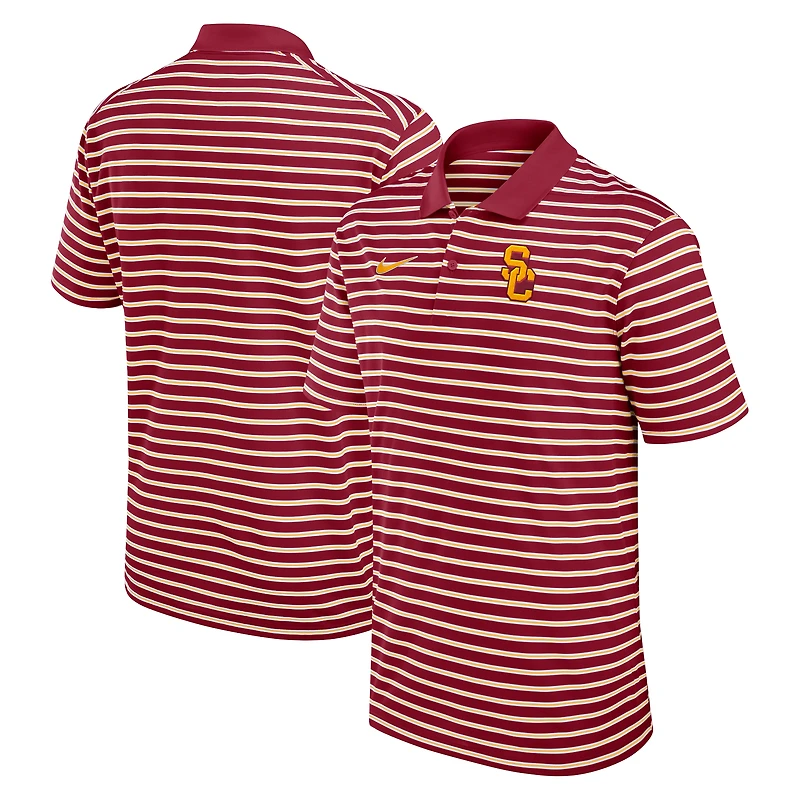 Men's Nike Cardinal/White USC Trojans Primetime Victory Striped Dri-FIT Polo