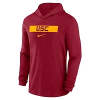 Men's Nike Cardinal USC Trojans 2024 Sideline Hoodie Performance Long Sleeve T-Shirt