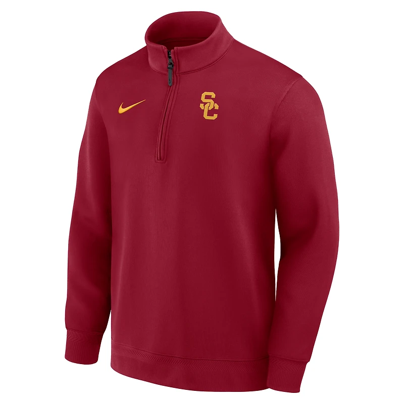 Pull Nike Cardinal USC Trojans 2025 Coaches Premium Dri-FIT à demi-zip pour homme