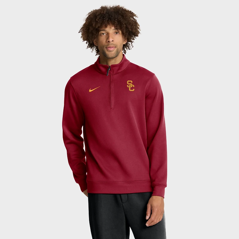 Pull Nike Cardinal USC Trojans 2025 Coaches Premium Dri-FIT à demi-zip pour homme