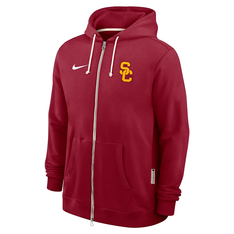 Men's Nike Cardinal USC Trojans 2025 Sideline Standard Issue Dri-FIT Full-Zip Hoodie