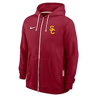 Men's Nike Cardinal USC Trojans 2025 Sideline Standard Issue Dri-FIT Full-Zip Hoodie