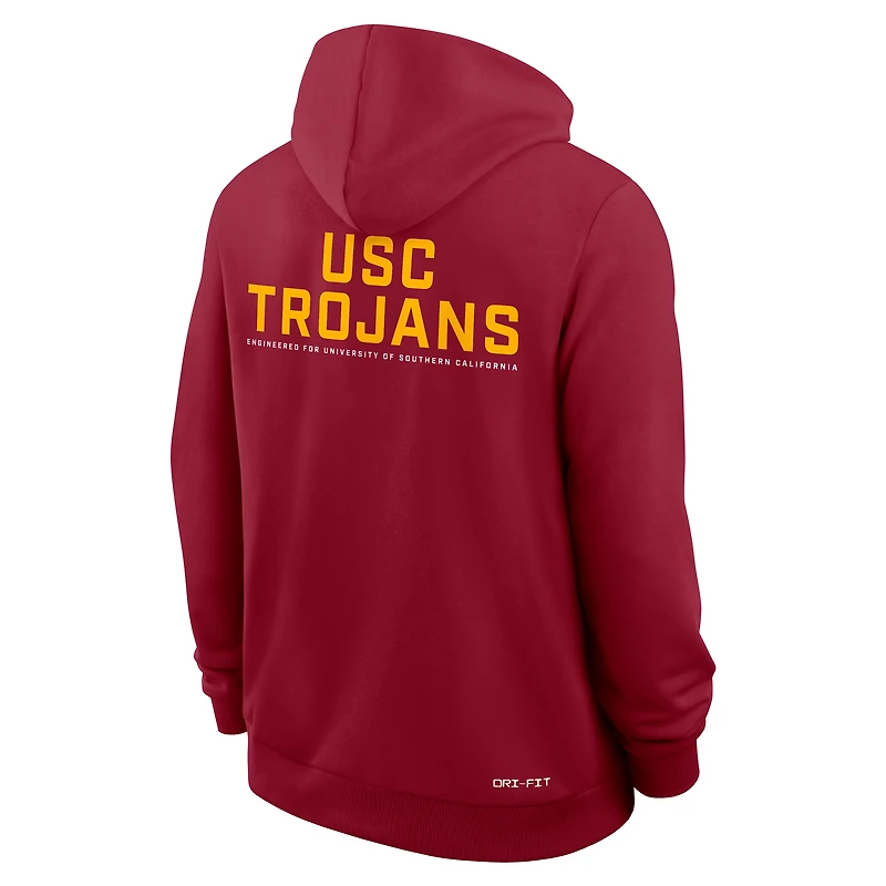 Men's Nike Cardinal USC Trojans 2025 Sideline Standard Issue Dri-FIT Full-Zip Hoodie