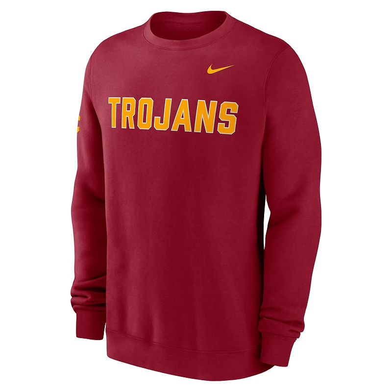 Men's Nike Cardinal USC Trojans 2026 Sideline Club Sweatshirt