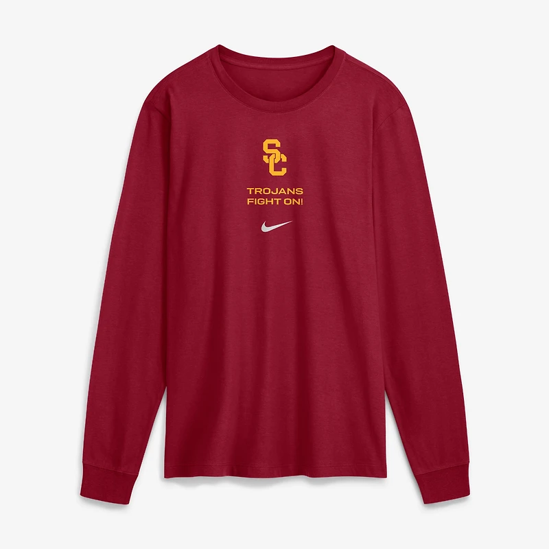 T-shirt à manches longues Nike Cardinal USC Trojans 2026 Sideline Dri-FIT pour homme